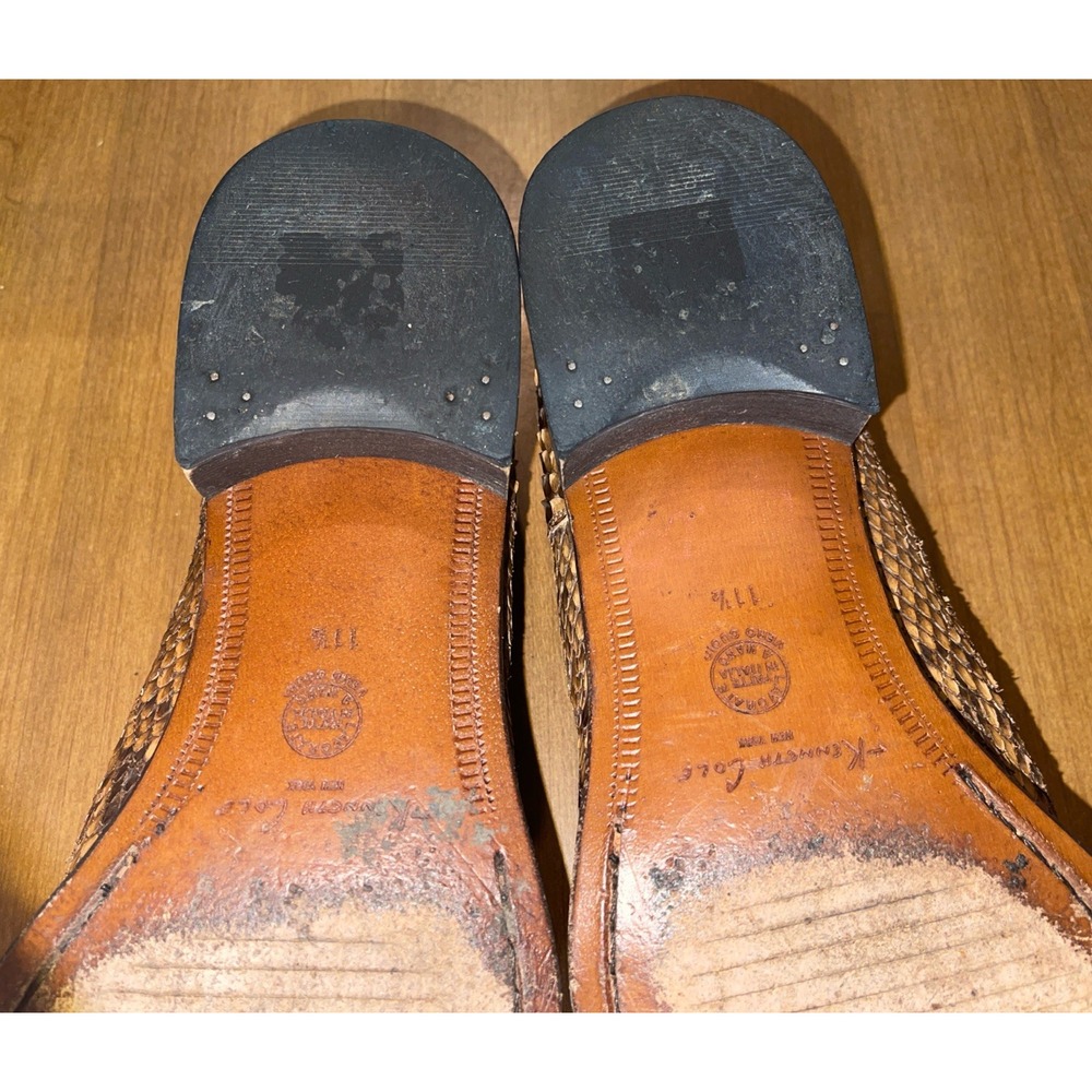 Cole Haan Genuine Python Dress Shoes Men 11.5 Brown Rare Special Edition - Picture 8 of 15